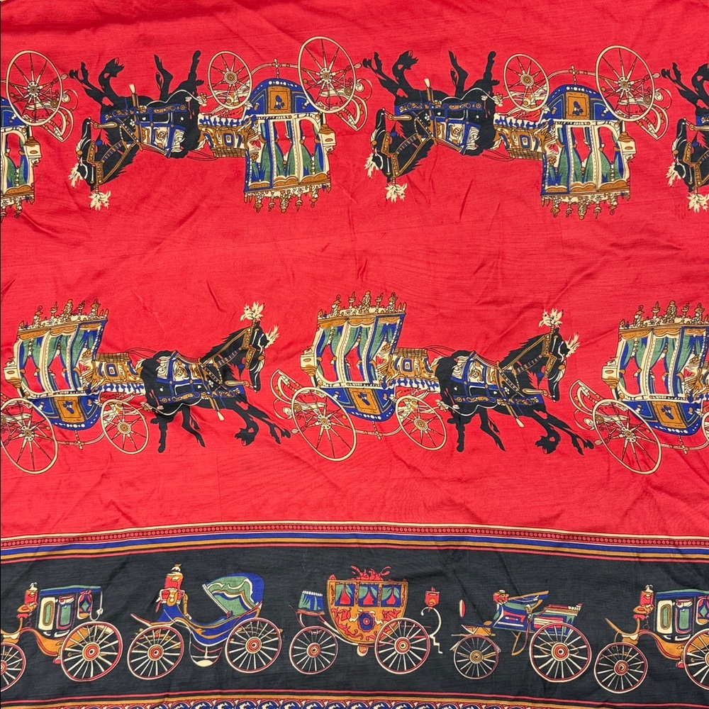Hermès Royal Purple Silk Scarf with Orange Label